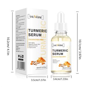 Sauvasine Turmeric facial whitening serum anti aging wrinkle moisturize reduce fine lines fade dark spots face brighten essence oil