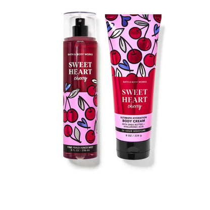 Bath & Body Works Sweetheart Cherry Fragrance Mist and Body Cream Set