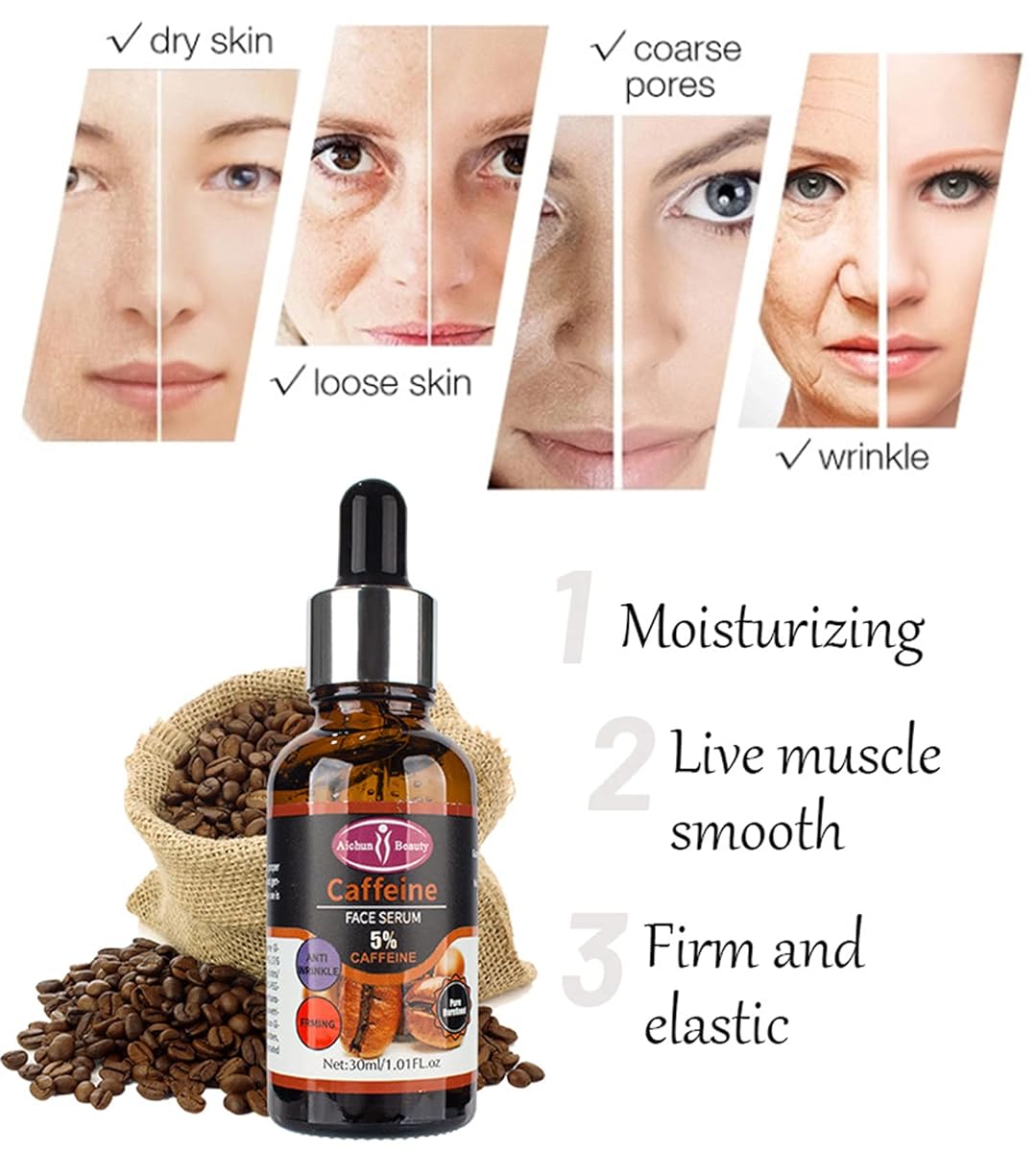 Aichun Beauty 5% Caffeine Face Serum