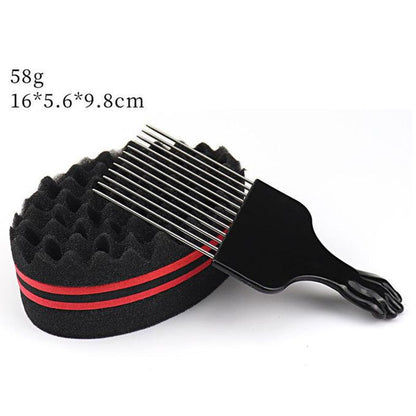 Unisex Double Sided Barber Sponge Hair Brush For Twists Small Hole