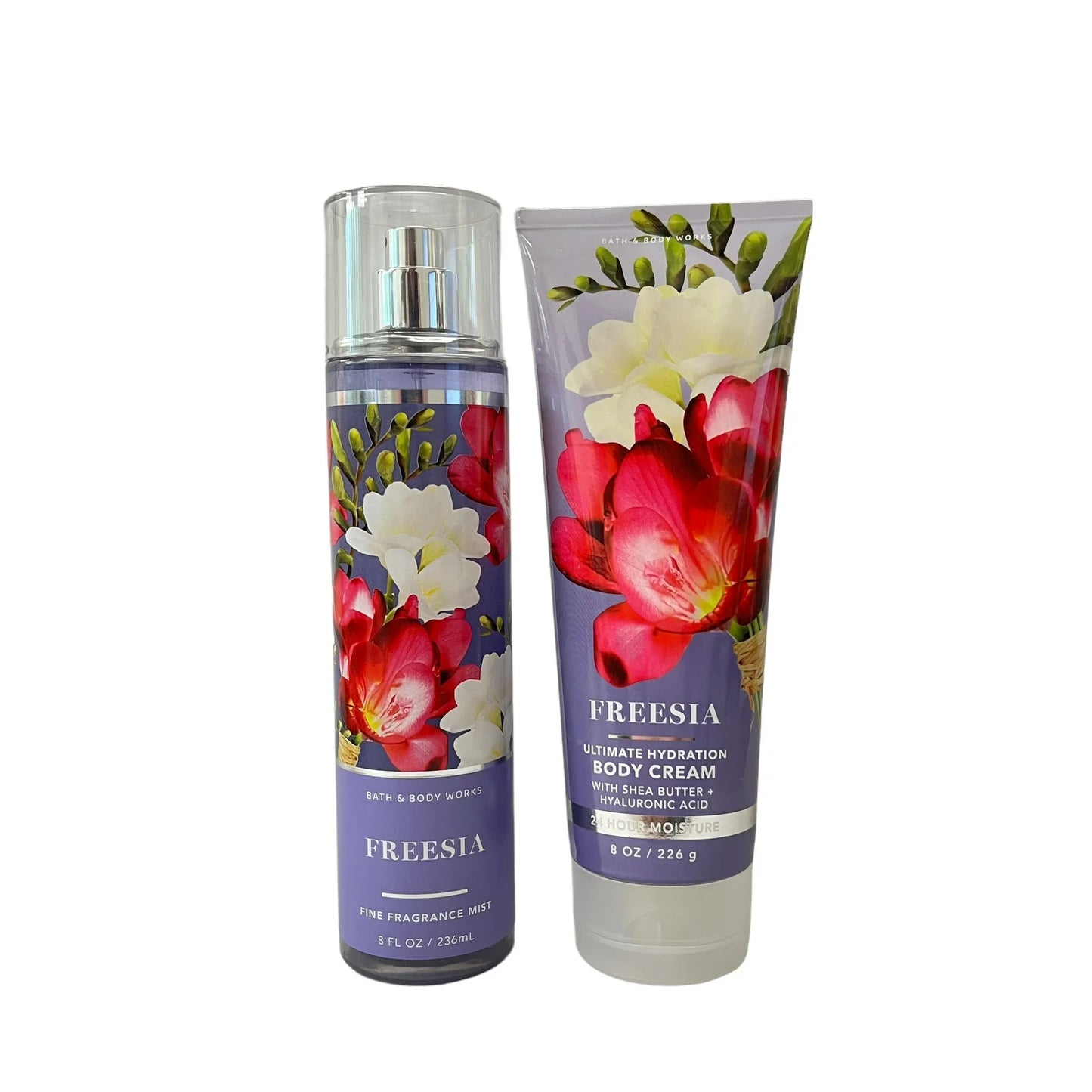 Bath & Body Works Freesia Body Mist Spray & Body Cream Set