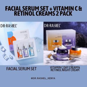 DR. RASHEL Facial Serum Set(3 Pack) + VC Day Cream & Retinol Night Cream (2 Pack)