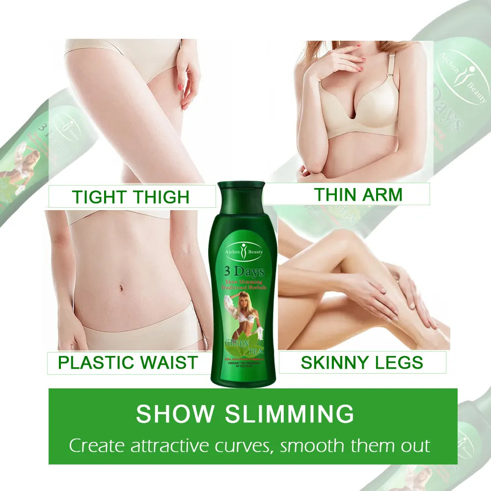 Aichun Beauty 3Days Show Slimming Pack - Hot Long Chilli &Ginger Slimming Cream (200ml) And Green Tea Slimming Cream( 200 Ml )