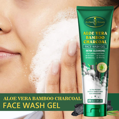 Aichun Beauty Aloe Vera Bamboo Charcoal Face Wash Gel