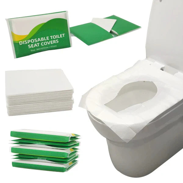 DR. RASHEL 20 pieces Hygienic Travel Pack Disposable WC Seat Cover Paper Flushable Disposable Toilet Seat Covers Paper