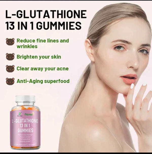 L-GLUTATHIONE Anti-Aging Collagen Vitamins Boost Energy Immunity Gummies 13 in 1 Compound Gummy Bears