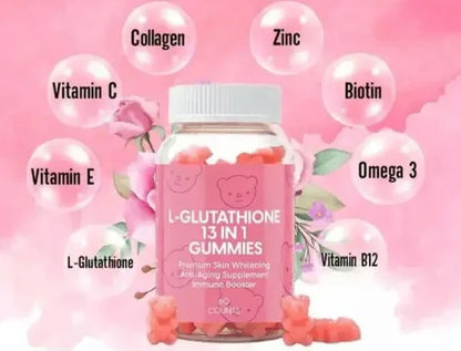 L-GLUTATHIONE Anti-Aging Collagen Vitamins Boost Energy Immunity Gummies 13 in 1 Compound Gummy Bears