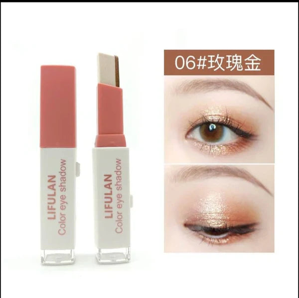 LIFULAN Hot Selling 2 in 1 Color Eye Shadow Stick Matte Eyeshadow Makeup Waterproof Shimmer For Eyes