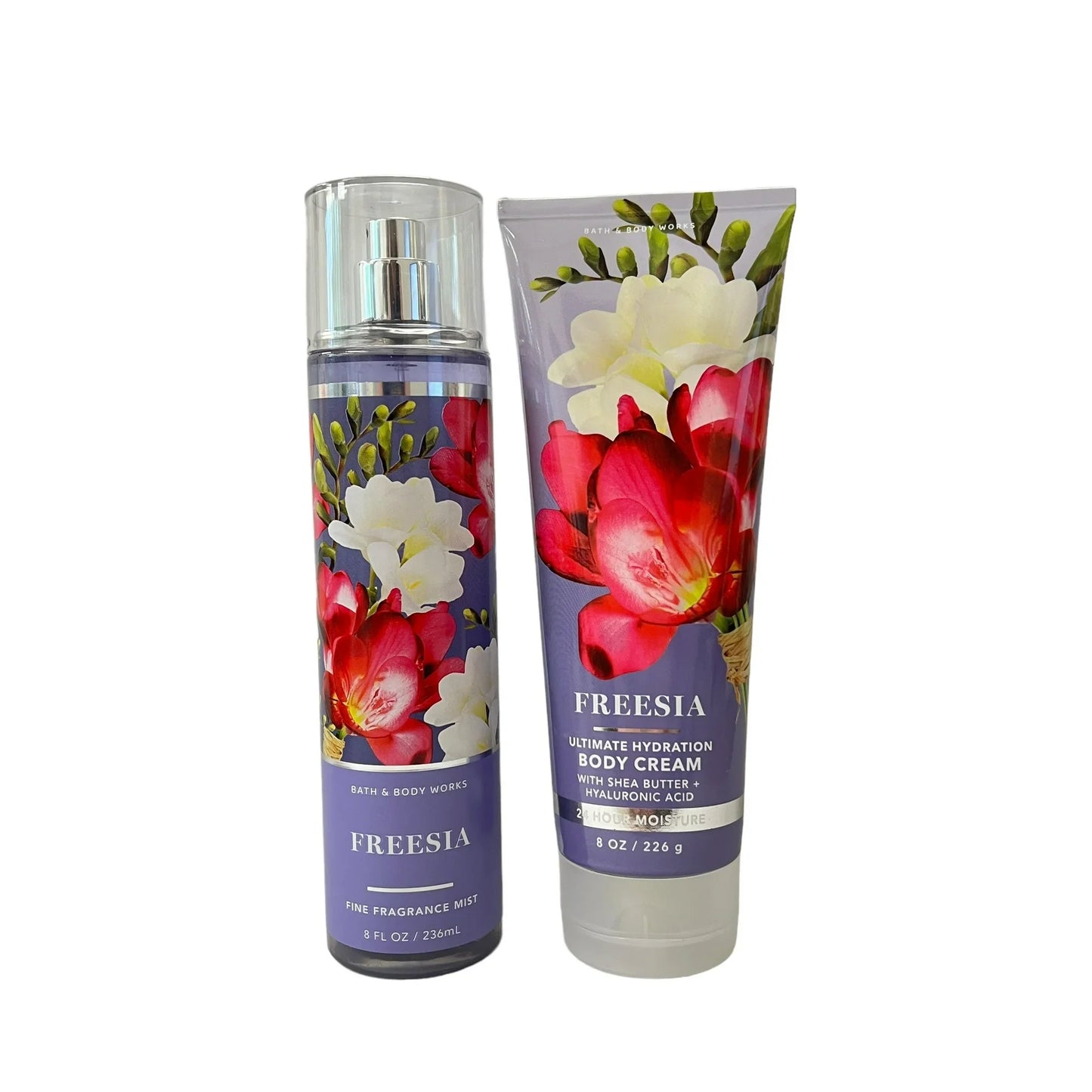 Bath & Body Works Freesia Body Mist Spray & Body Cream Set