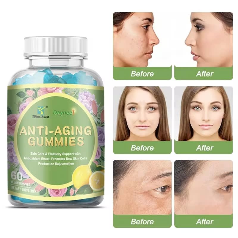 DAYNEE Anti aging gummies lemon Flavor Skin whitening glow Lighting Collagen soft candy Vitamin Vegan L-Glutathione nutritional