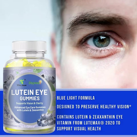 DAYNEE LUTEIN EYE gummies advanced eye care Supplement Vitamin DHA Gummy Beta carotene Zeaxanthin Zinc Blueberry Flavor eye light candy